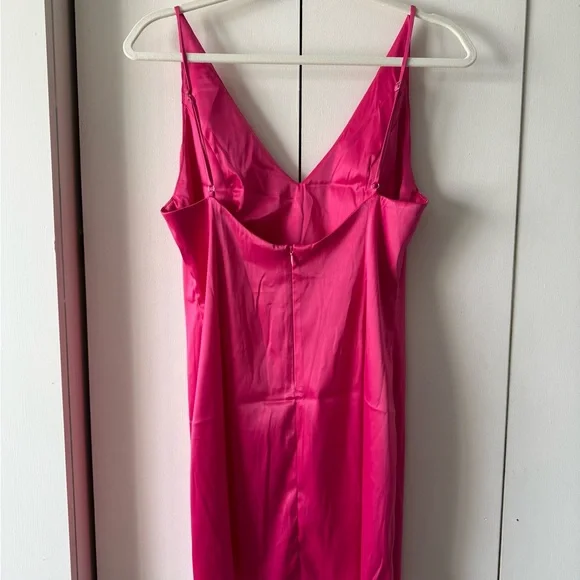 Fashion Nova Hot Pink Mini Dress Slip Size L - Picture 2 of 3